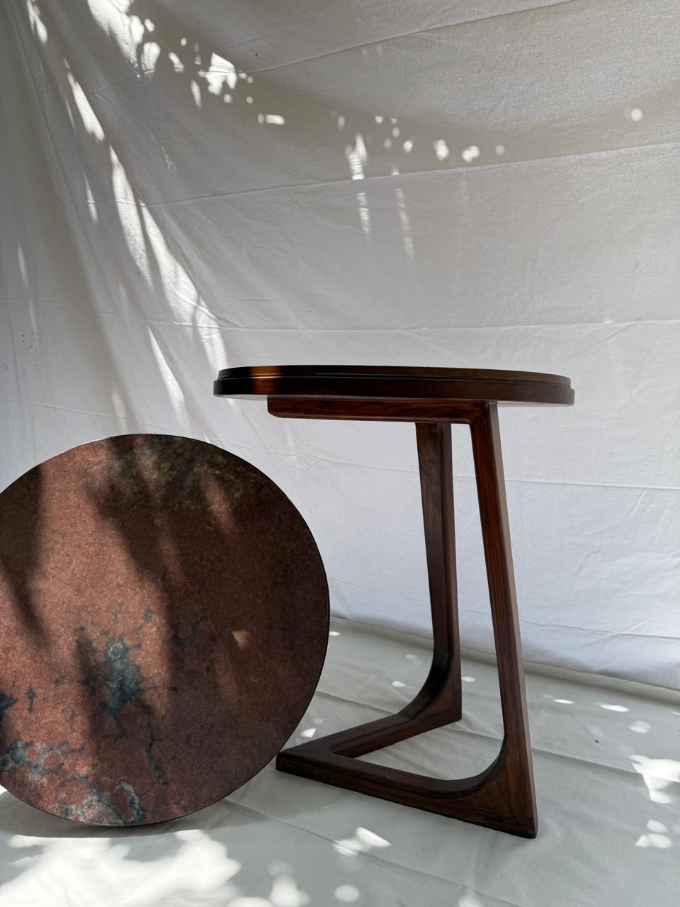 Snack Table with Stone Top